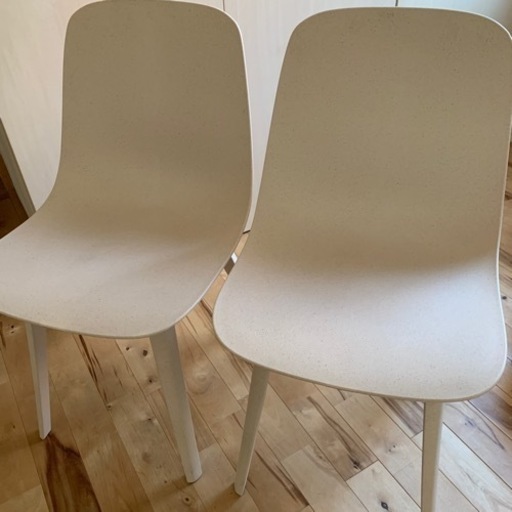 IKEA イケア ODGER オドゲル  オフホワイト ライトベージュ ２脚