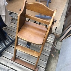 木製キッズハイチェア　お食事テーブル付き　大和屋　クワイエット木製ワンタッチハイチェアの画像