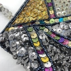 夲日の目玉！！中古■ハンドバッグ■ビーズ＆スパンコール■がま口の画像