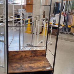 ★ジモティ割あり★ ニトリ ハンガーラック 茶 H180×D50×W79.6 クリーニング済み TJ309の画像