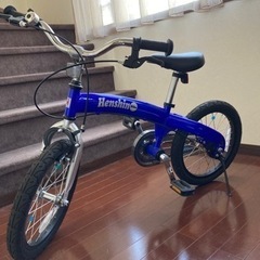幼児用練習自転車　へんしんバイク　X16青　室内保管取説付