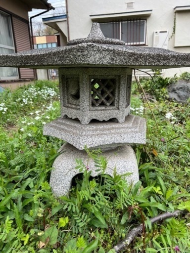 引取り限定　4本足　六角雪見灯篭　石灯篭　庭石　観賞用　日本庭園