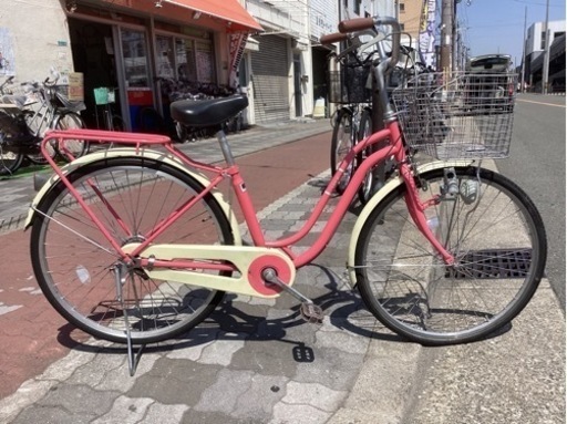 ♪ジモティー特価♪パイプキャリア付き2６型ファミリーサイクル　中古自転車　新大阪　サイクルキッズ
