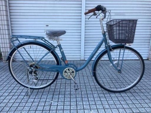 【26インチ自転車】6段変速　LEDオートライト付　鍵、サドル新品❗️スペアキーあり　若林自転車　唐崎店　SALE中❗️