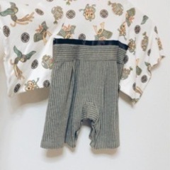 【美品】5月の節句★珍しいデザイン★靴下付き★2点セット★袴ロンパース★お宮参りの画像