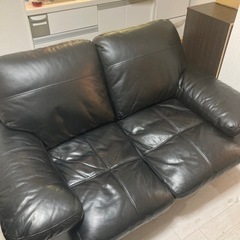 黒革ソファの中古が安い！激安で譲ります・無料であげます