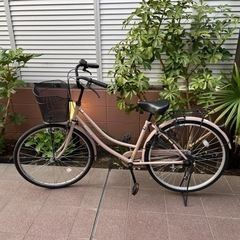 自転車　ブラウン