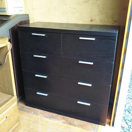 ★春の新生活応援キャンペーン★　美品❤　収納タンス　90×90×40㌢　人気のブラック木目調　USED品