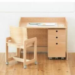 無印良品　学習机　キャビネット　イス　高さ調整可能