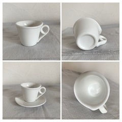 デミカップ&ソーサー 陶磁器 2点 ホワイトの画像