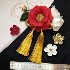 着物髪飾り　椿の画像