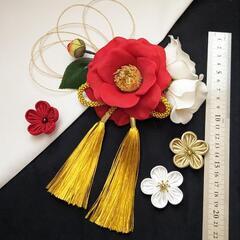 着物髪飾り　椿の画像