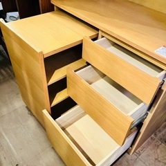 【売約済み】　木製カップボード・オーク材　無印　無印良品　MUJI 食器棚　ナチュラル　木製　検　カントリー　北欧　イデー　ウニコ　モモナチュラルの画像