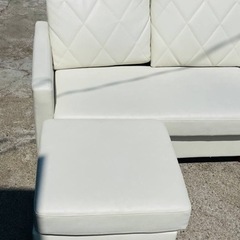ET1332番 高級 白 white L字型ソファ 合皮 お洒落 オットマン ET1332番 高級 白 white L字型ソファ 合皮 お洒落 オットマン