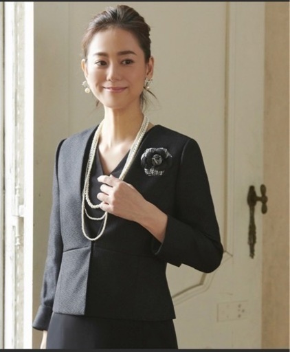 ツイードジャケット＆カシュクールワンピース&コサージュ3点セット