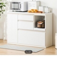 4月29日引取り限定！美品！ニトリ　キッチンカウンター(アルミナ2 120CT WH)の画像