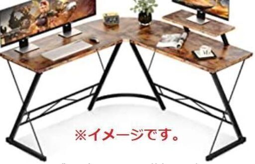 4/9【未開封品】ODK ゲーミングデスク B01XS01373JP ヴィンテージ Ⅼ字 家具 PC
