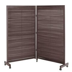 衝立 2連 高さ155 自立 キャスター付き パーテーション ブラインド JP-LB2 (BR)の画像