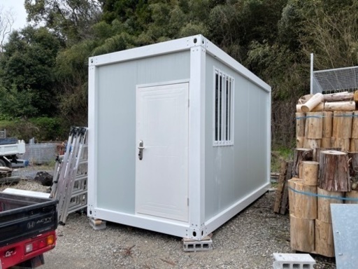 未使用品☆禁煙☆組立式コンテナハウス☆9.9㎡外寸2.2×4.5×2.8m重量約１t 　子供部屋　事務所　仮設　窓２箇所、ドア１箇所