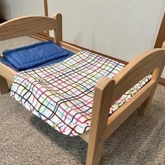 IKEA(イケア) DUKTIG 人形用ベッド ベッドリネンセット付き