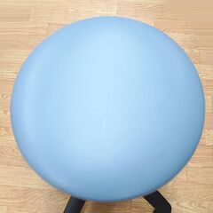 ①キャスター付き ラウンドチェア 丸イス 昇降式 背なし ブルー 丸椅子 丸いす スツール 札幌市 清田区 平岡の画像