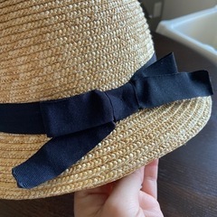 麦わら帽子　リボン付きの画像