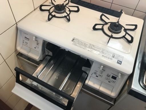 【予約済み】ガスコンロ（ガステーブル）パロマ プロパンガス用(LPG)右大バーナー 水無し両面焼きグリル