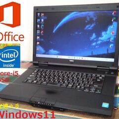 🔴SELL！✅送料無料/動作良好NEC/Core i5/メモリ8GB/光速☆彡SSD128GB+HDD320GB(デュアルストレージ)/Wi-Fi/DVDスーパーマルチ/HDMI/USB3.0/15.6インチ液晶パネル/SD/マイク/Microsoft Office 2021/Windows11/点検整備清掃済み😊/💗サポート&アフターサービス永続対応！/No.300402