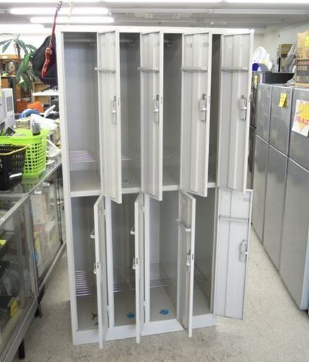 8人用 スチールロッカー 4列2段 幅90 高さ179cm グレー オフィス 店舗 事務所 ☆ 札幌市 北区 屯田 