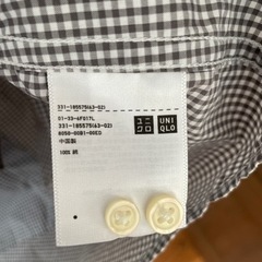 ユニクロ　ギンガムチェックシャツの画像
