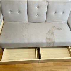 ソファベッド　収納付き　オットマンの画像