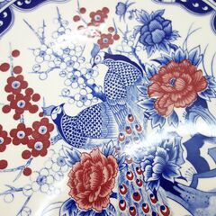 【おみせっち】大皿 孔雀柄 直径37cmの画像
