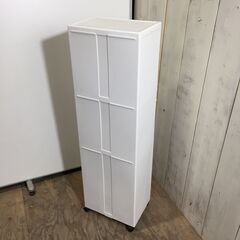4/5 終 3段ゴミ箱 ダストボックス キャスター付き ホワイト ごみ箱 菊の画像