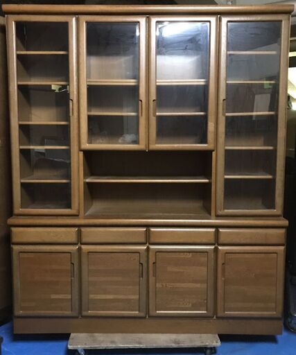 木製 大型 食器棚 収納棚 飾り棚 幅165cm×奥行45cm×高さ195cm