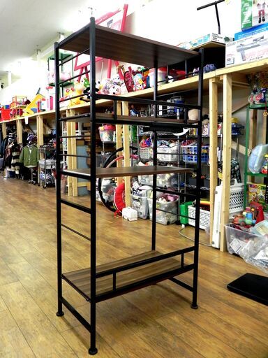 4段 シェルフラック キッチンラック 一部スライド棚 幅80×奥45×高169cm 収納 棚 家具札幌市 厚別区