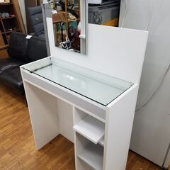 リサイクルショップどりーむ鹿大前店 No5005 ドレッサー 綺麗な白色 大きいサイズなのにこのお値段の画像