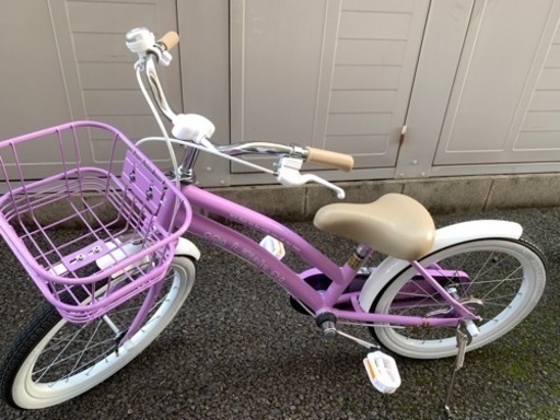 極美品　子供用自転車　18インチ　パープル