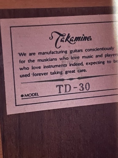 【受付終了】Takamine TD-30 アコギ
