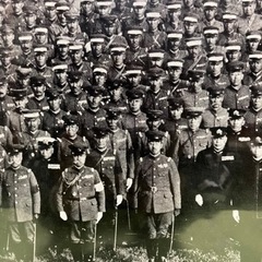 御野立所の観兵式集合写真(昭和天皇/軍人/戦時)額入りの画像