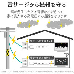 エレコム 電源タップ 雷ガード　 6個口 5mの画像