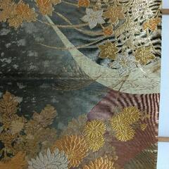 正絹　草花文　金銀糸　六通柄　袋帯