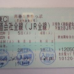 青春18切符２回分 4/10まで