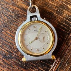 ORIS オリス スモールセコンド 7456 ORIS SS 17石  手巻き 裏スケ 懐中時計●BA03N023