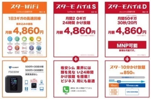 格安SIM スターモバイル