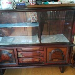 サイドボード 和風家具 昭和レトロ 飾り棚 アンティーク コレクションボードの画像