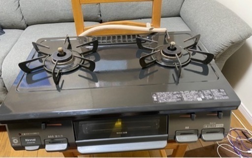 リンナイ　ガスコンロ　都市ガス用　RTE597BK 左側強火力