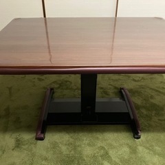 交渉中　油圧昇降式テーブル　ダイニングテーブル　木目　北欧　幅120cm×奥80cm定価35800円