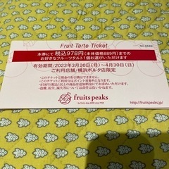 お値段ご相談ください♪ 8枚綴り　無料引換券　フルーツピークス