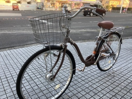 【26インチ自転車】LEDオートライト付　変速なし　鍵新品❗️スペアキーあり　若林自転車　唐崎店　SALE中❗️