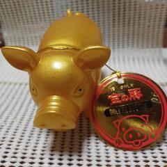 縁起のいい金色のブタさん5セット　お値下げいたしました。の画像